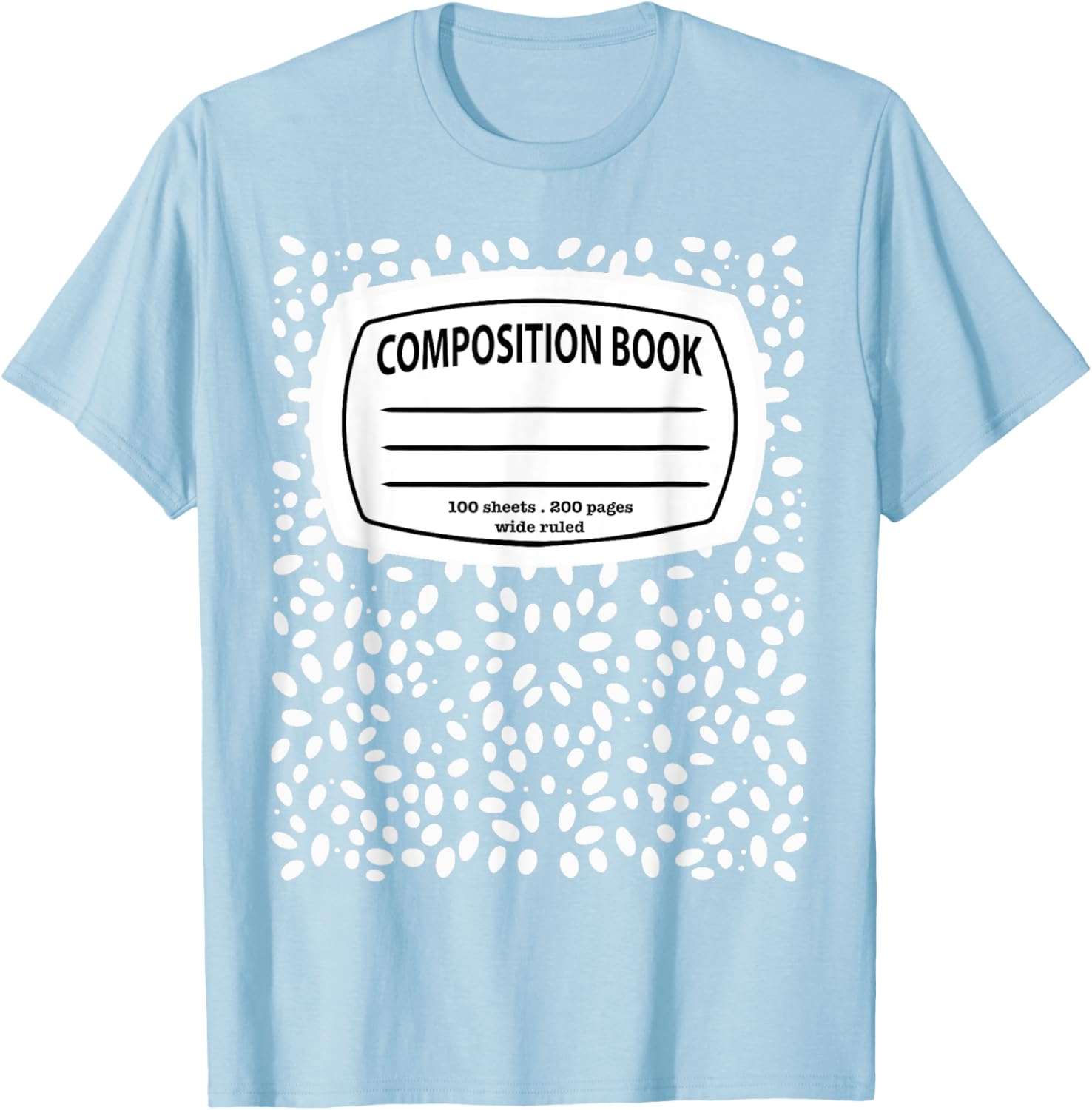 Composition Notebook Costume - Matching Group Halloween T-Shirt - T-Shirt | Light Blue