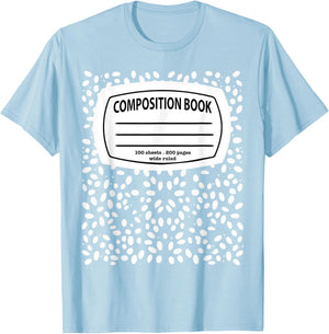 Composition Notebook Costume - Matching Group Halloween T-Shirt - T-Shirt | Light Blue
