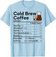 Iced Cold Brew Coffee Lovers Costume Food Nutrition Facts T-Shirt - T-Shirt | Light Blue