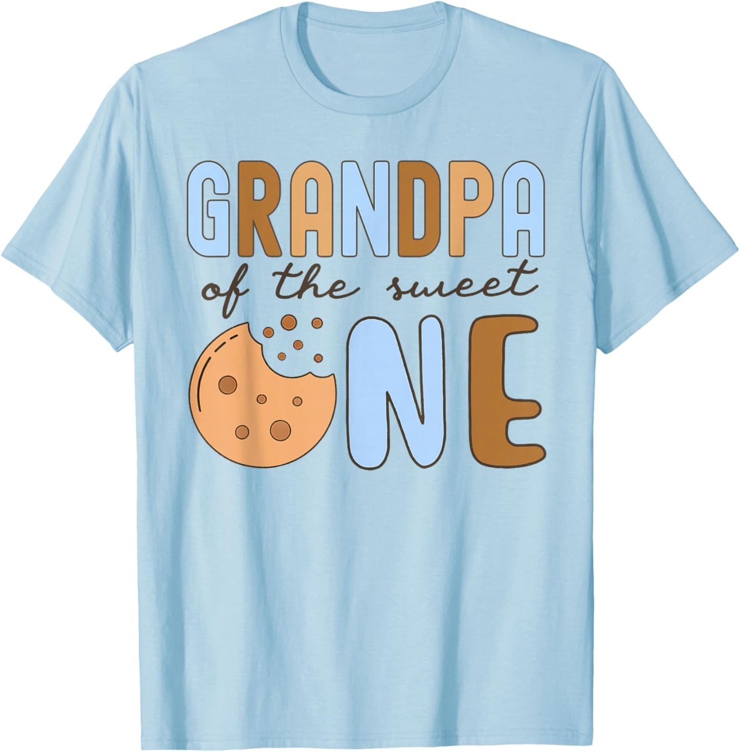 Grandpa Of The Sweet One Cookies and Milk 1st Birthday Party T-Shirt - T-Shirt | Light Blue