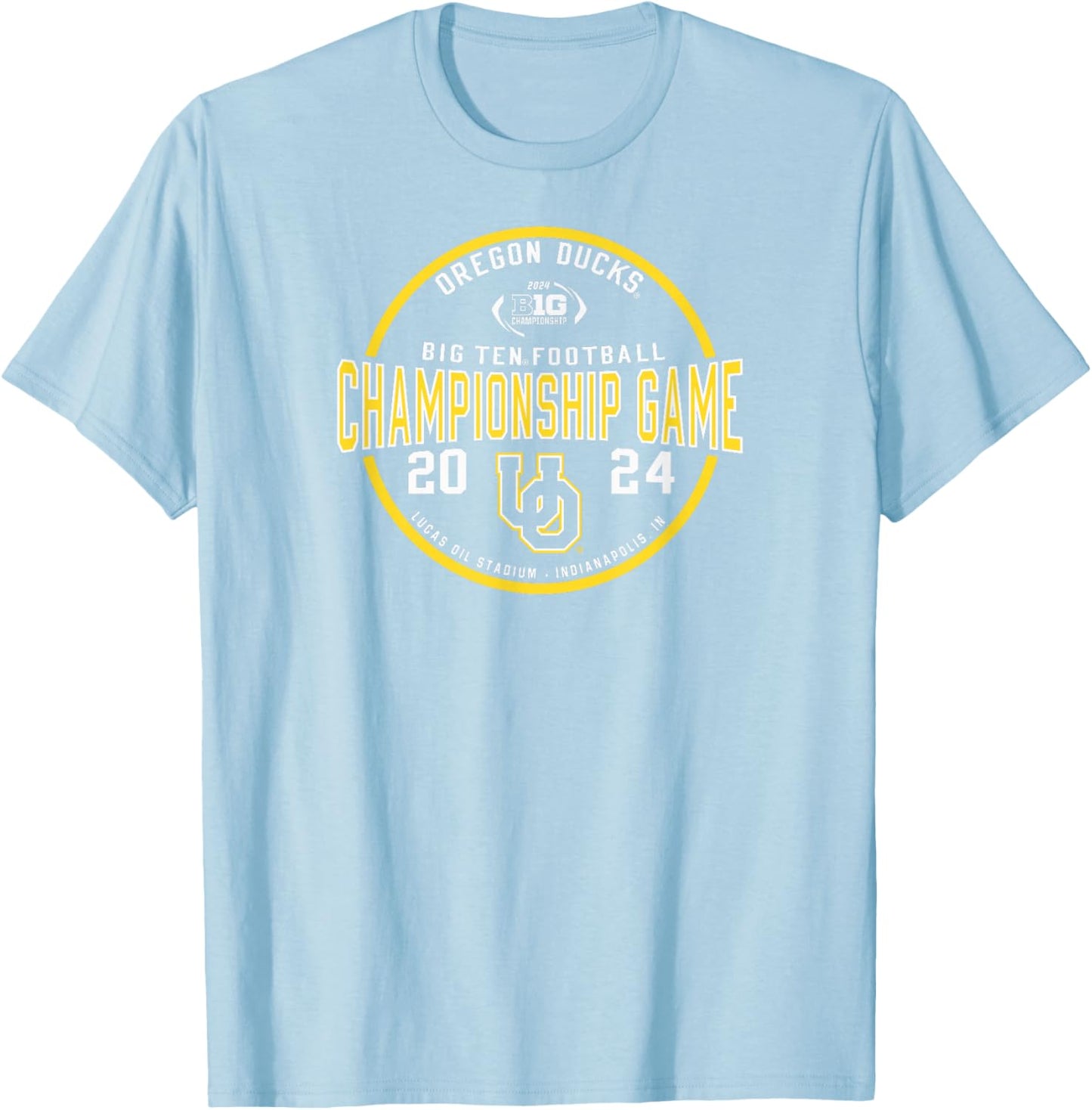 Oregon Ducks Big Ten Championship 2024 Football Game Green T-Shirt - T-Shirt | Light Blue