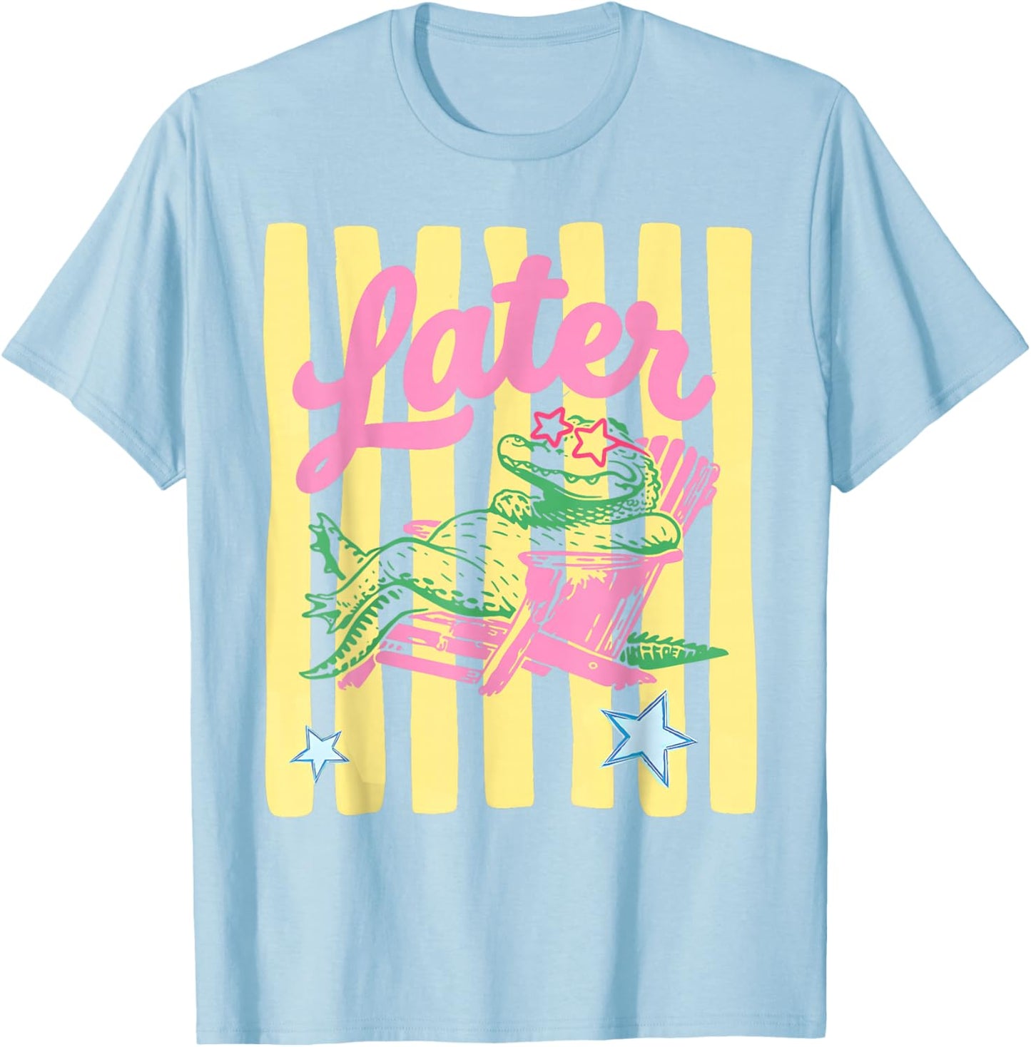 See You Later Teacher Summer Alligator Last Day of School T-Shirt - T-Shirt | Light Blue