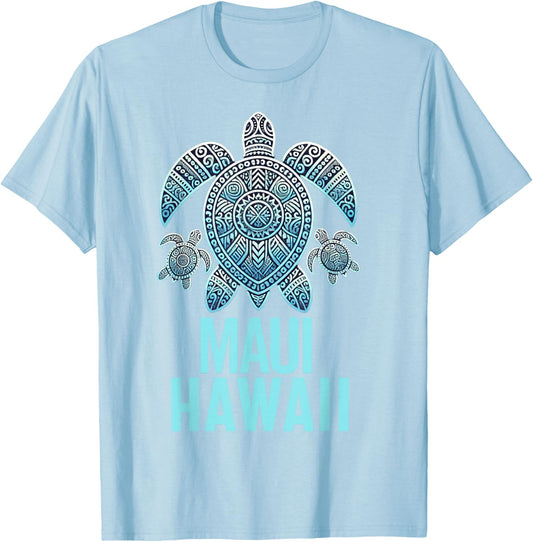 Maui Hawaii Souvenir Vacation Hawaiian Men Women Reminder T-Shirt - T-Shirt | Light Blue