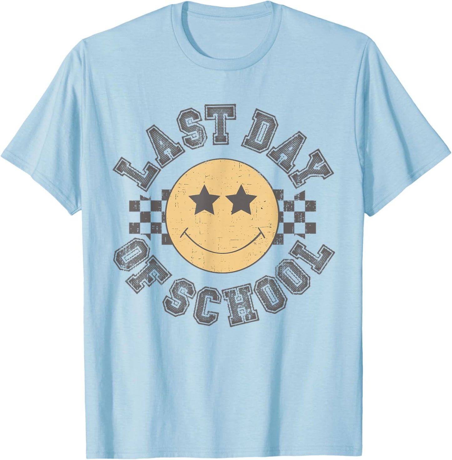 Retro Groovy Last Day of School Teacher End of The Year Girl T-Shirt - T-Shirt | Light Blue