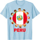 Kids Peru Flag Shirt Toddler Baby Peruvian Hispanic Heritage T-Shirt - T-Shirt | Light Blue