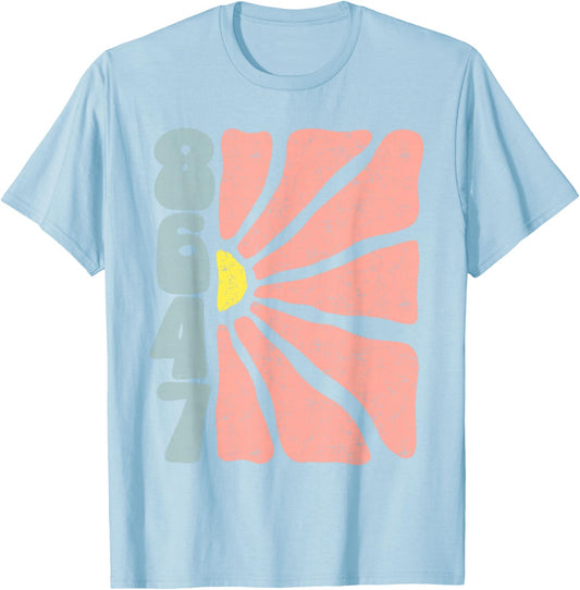 Subtle Boho Flowers Anti-Trump, Impeach Trump, Subtle 8647 T-Shirt - T-Shirt | Light Blue
