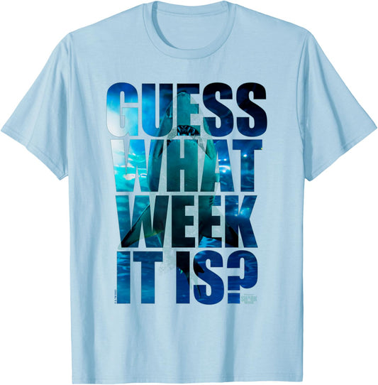 Shark Week Officially Licensed Guess What Week It Is T-Shirt - T-Shirt | Light Blue