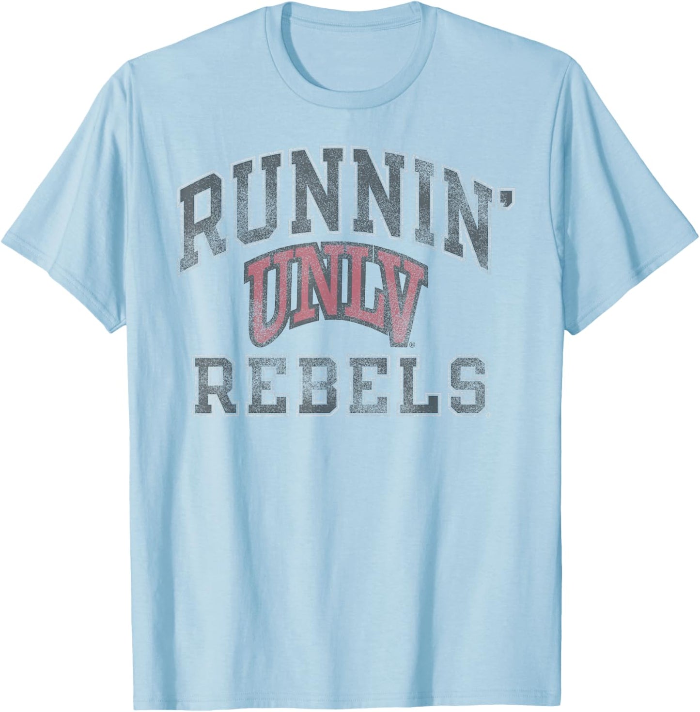UNLV Rebels Vintage Worn Gray Officially Licensed T-Shirt - T-Shirt | Light Blue