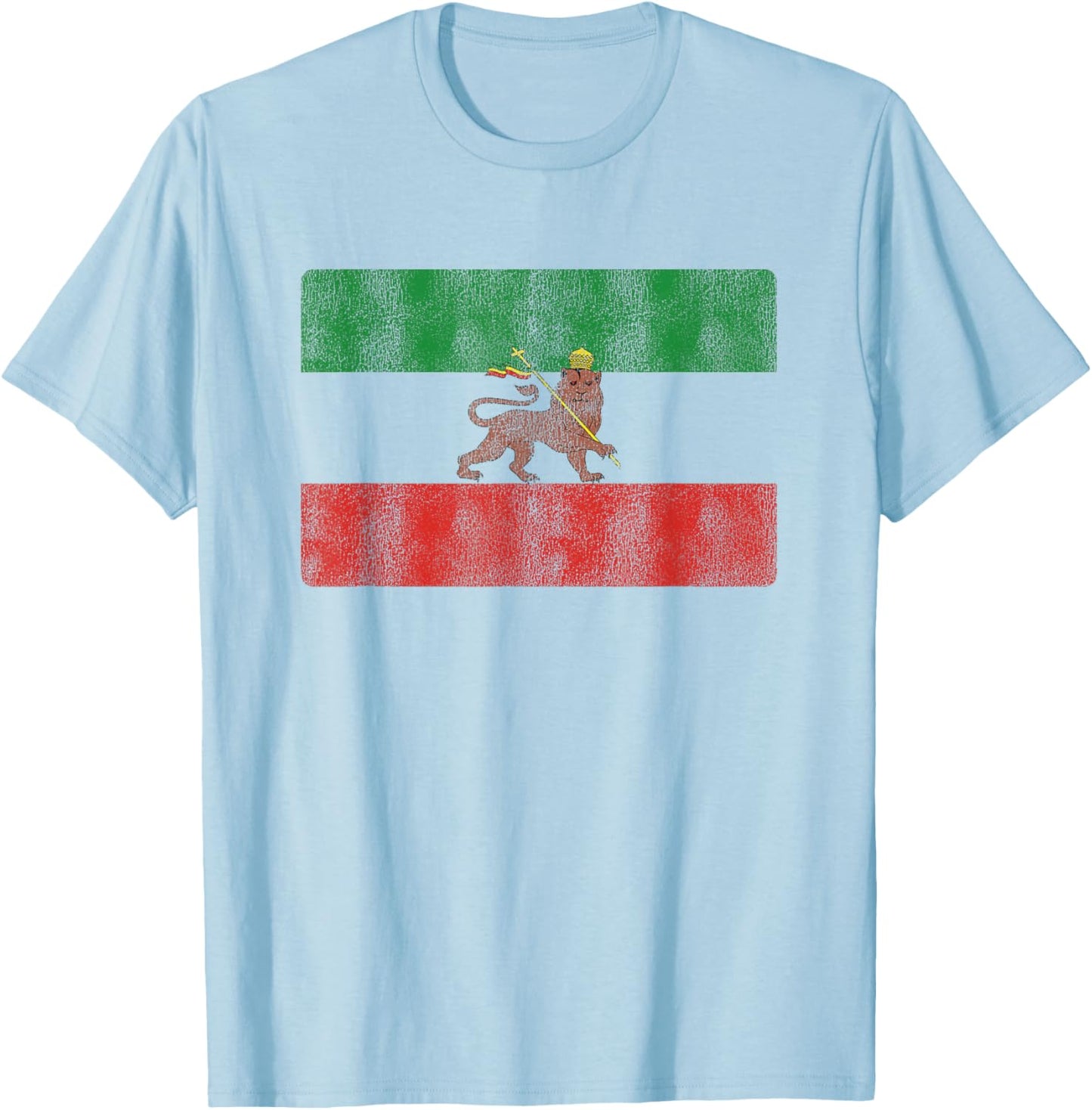 Rasta Rastafari Lion Ethiopia Flag Rastafarian T-Shirt - T-Shirt | Light Blue