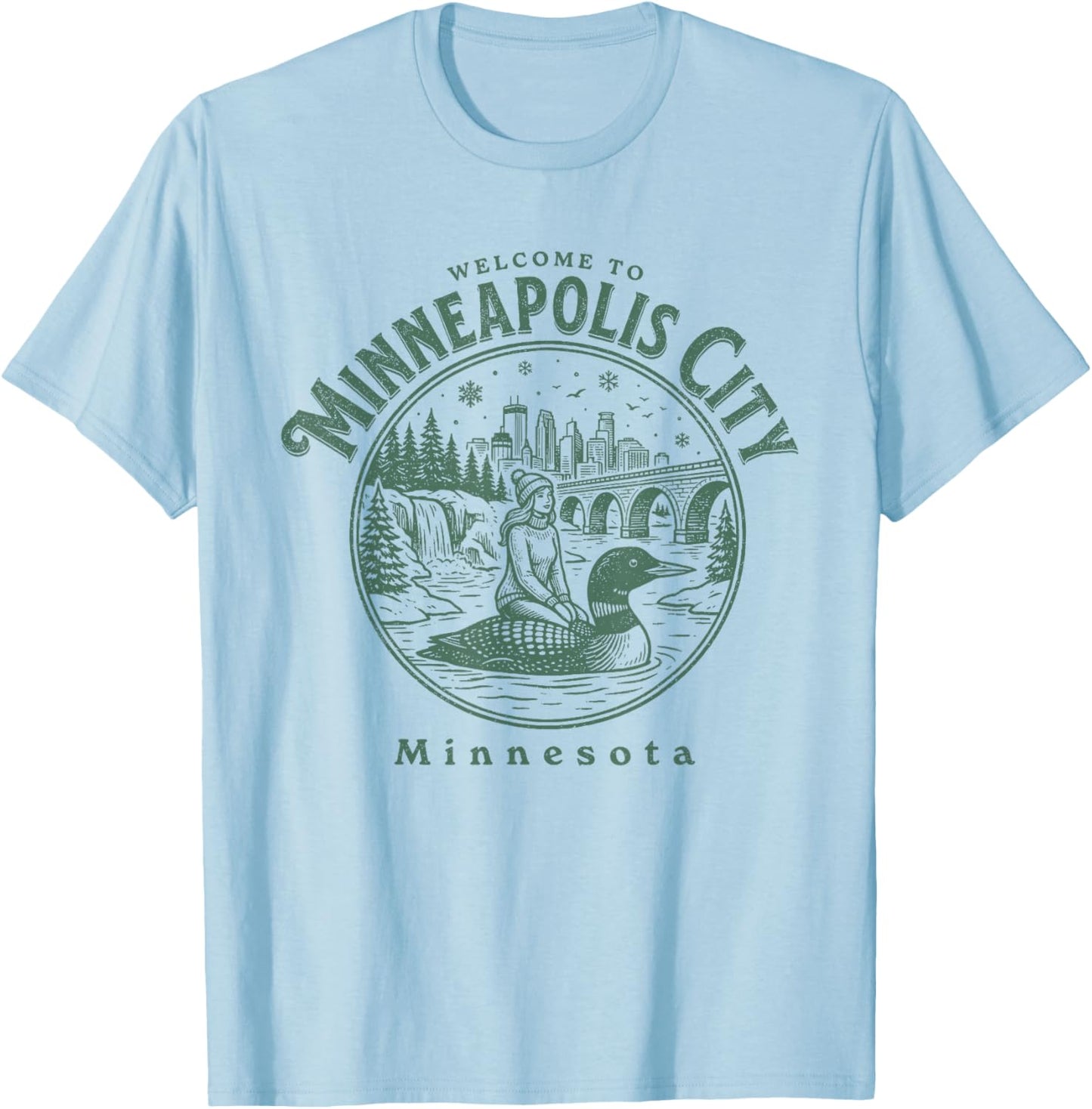 Willkommen in Minneapolis City Minnesota T-Shirt - T-Shirt | Light Blue