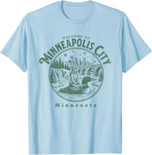 Willkommen in Minneapolis City Minnesota T-Shirt - T-Shirt | Light Blue