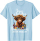 Highland Cow Jesus Christian Religious Highland Cow T-Shirt - T-Shirt | Light Blue