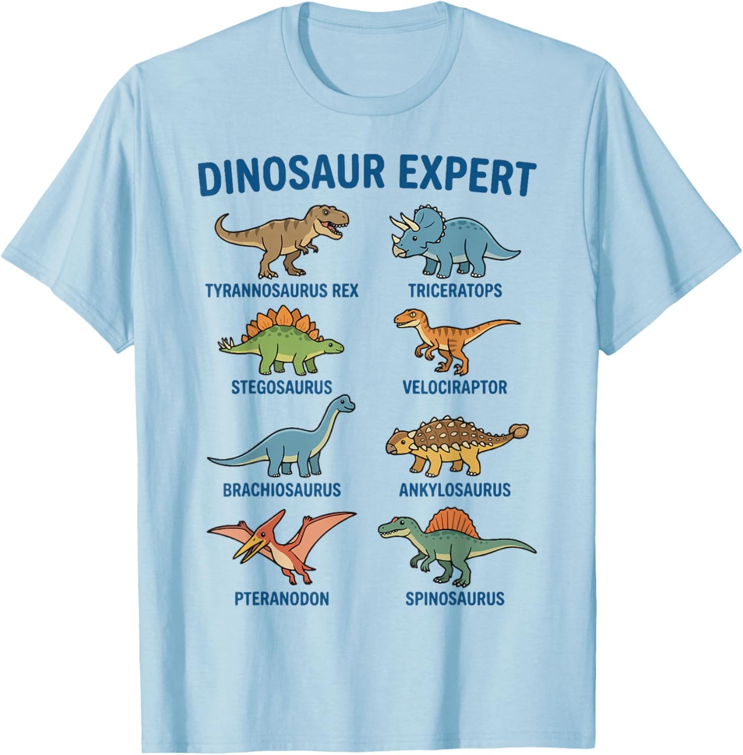 Dinosaur Expert Ankylosaurus Fossil Paleontology T-Shirt - T-Shirt | Light Blue