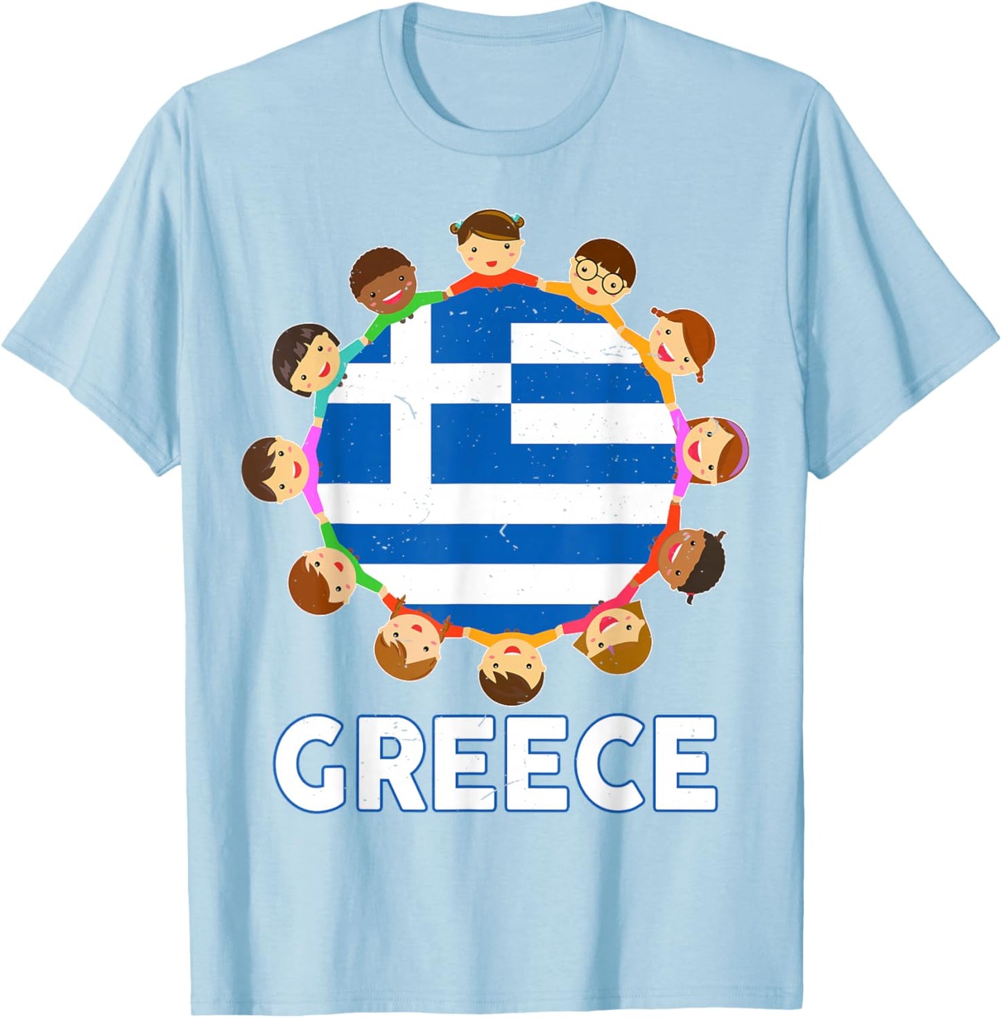 Toddler Greece Greek Flag Funny Baby Kid Boy Men Women T-Shirt - T-Shirt | Light Blue