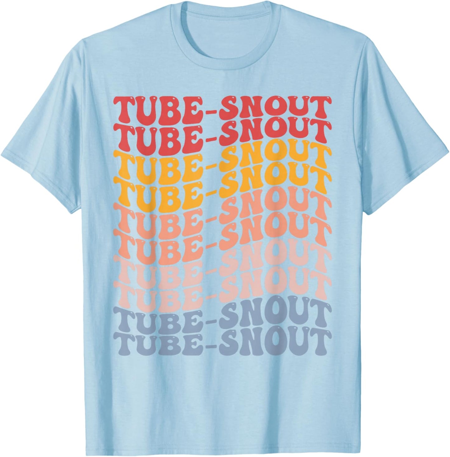 Tube-Snout Groovy Retro Fish T-Shirt - T-Shirt | Light Blue