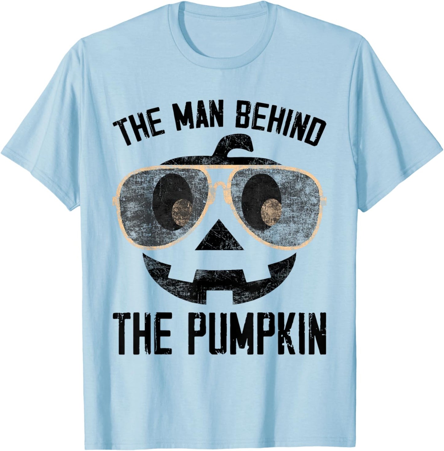 The Man Behind The Pumpkin New Baby Shower Dad Halloween T-Shirt - T-Shirt | Light Blue
