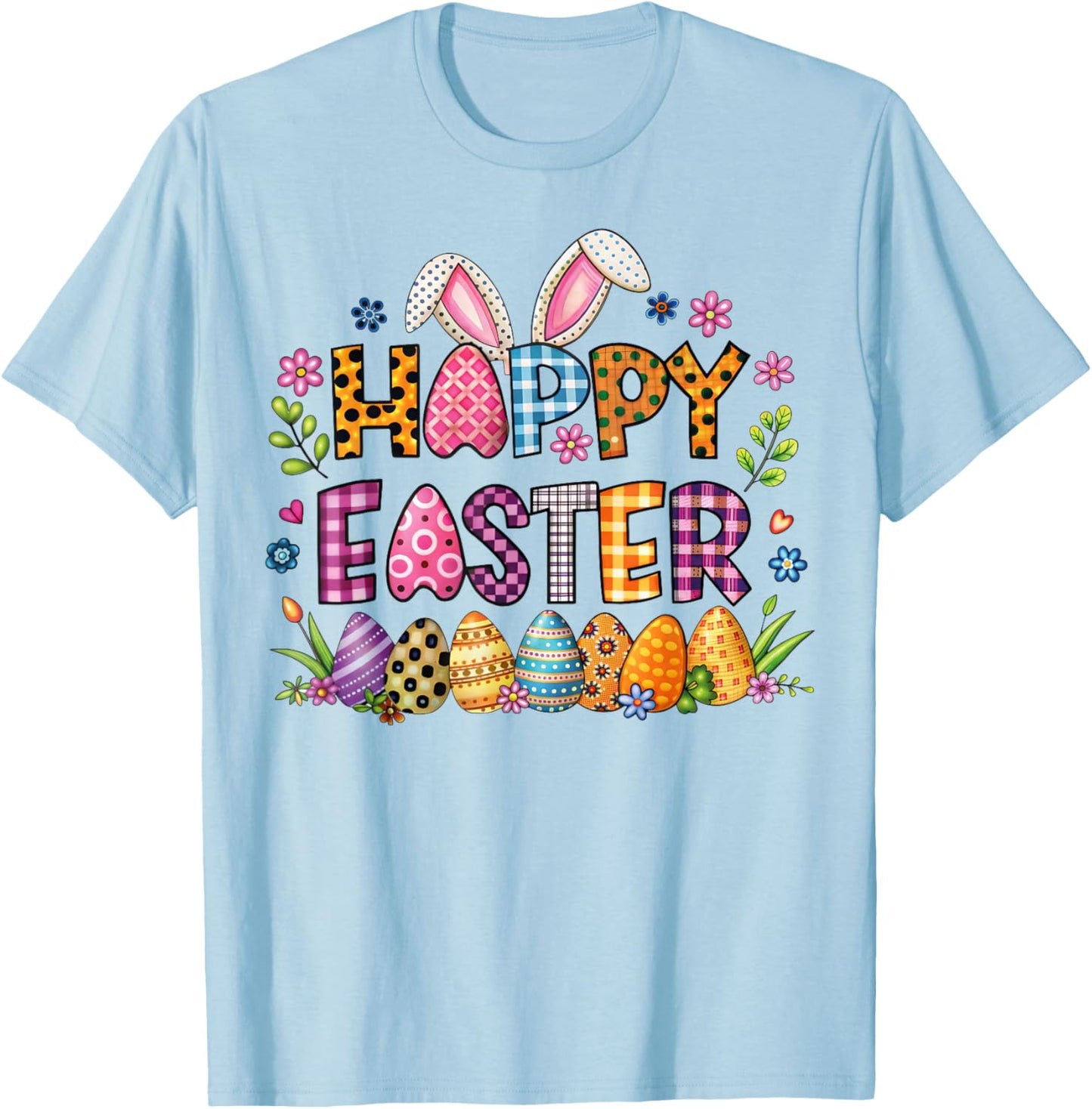 Easter Holiday Enthusiast Spring Season Bunny Celebration T-Shirt - T-Shirt | Light Blue