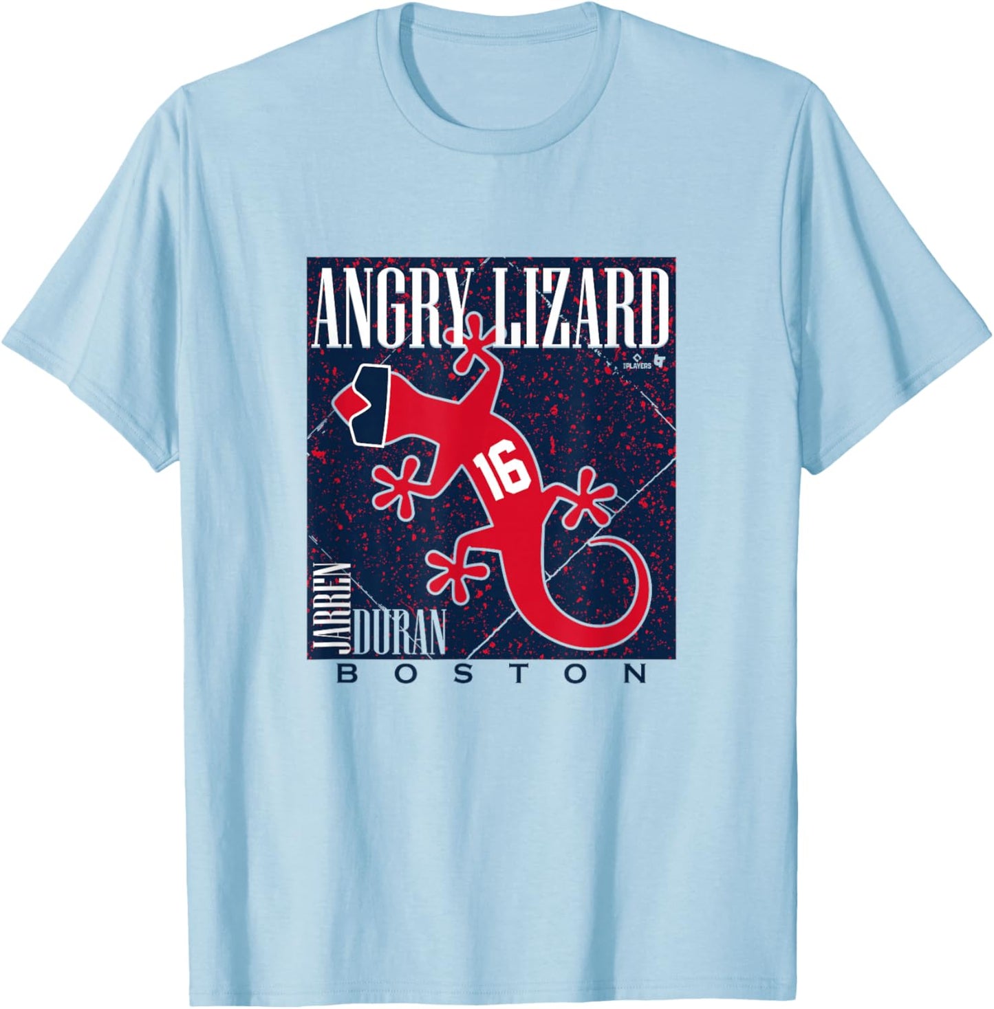 Jarren Duran - Angry Lizard - Boston Baseball T-Shirt - T-Shirt | Light Blue
