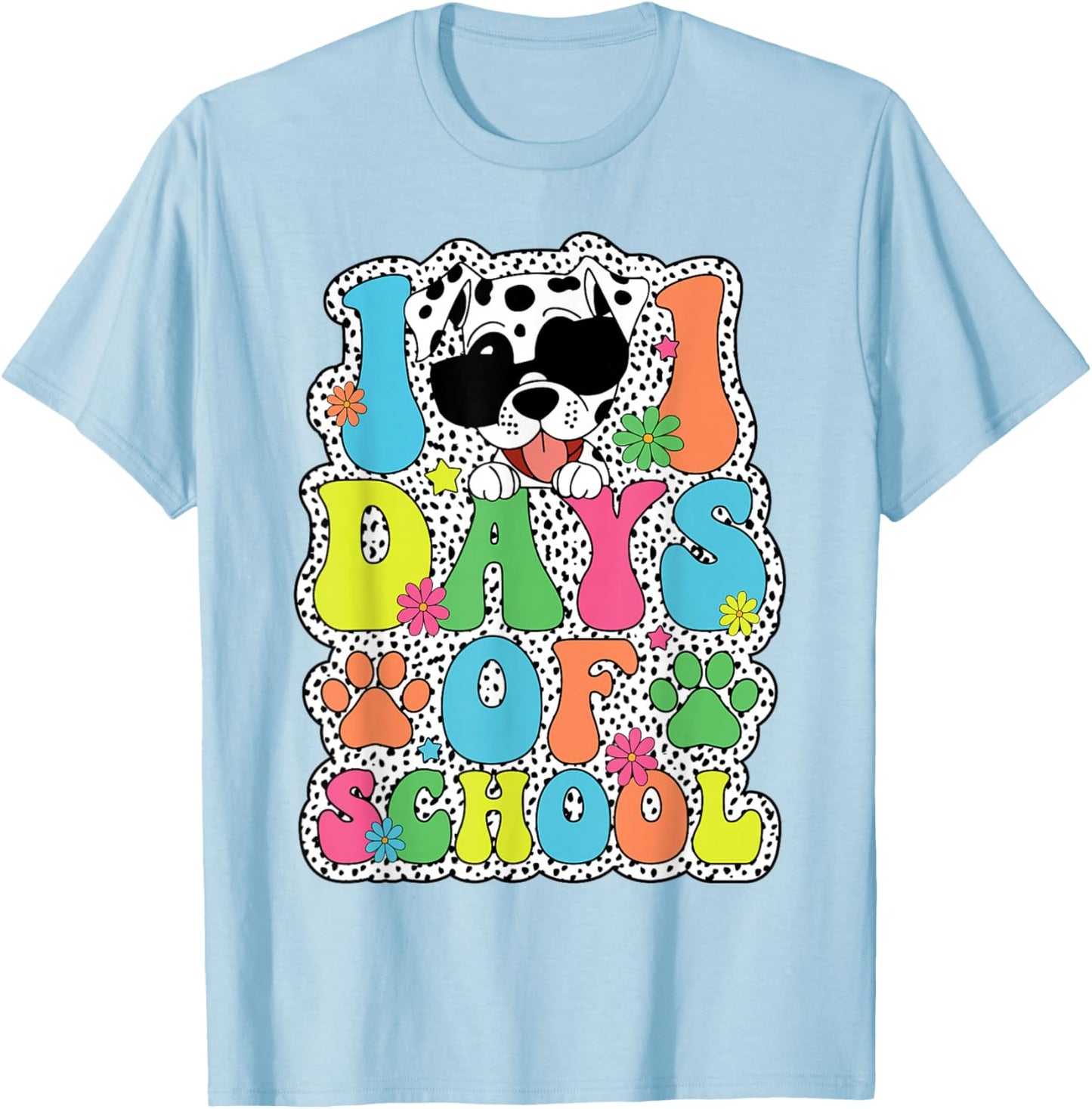 100 Days Of School Dalmatian Dog Boy Kid 100th Day Of School T-Shirt - T-Shirt | Light Blue