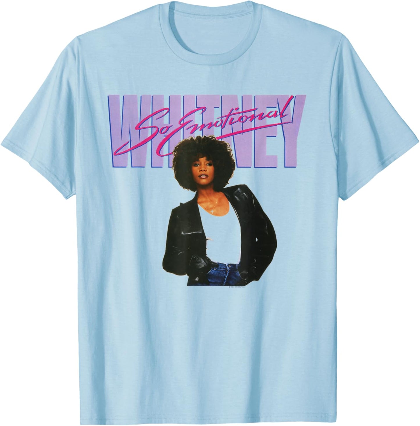 Officiel Official Whitney Houston So Emotional Iconic T-Shirt - T-Shirt | Light Blue