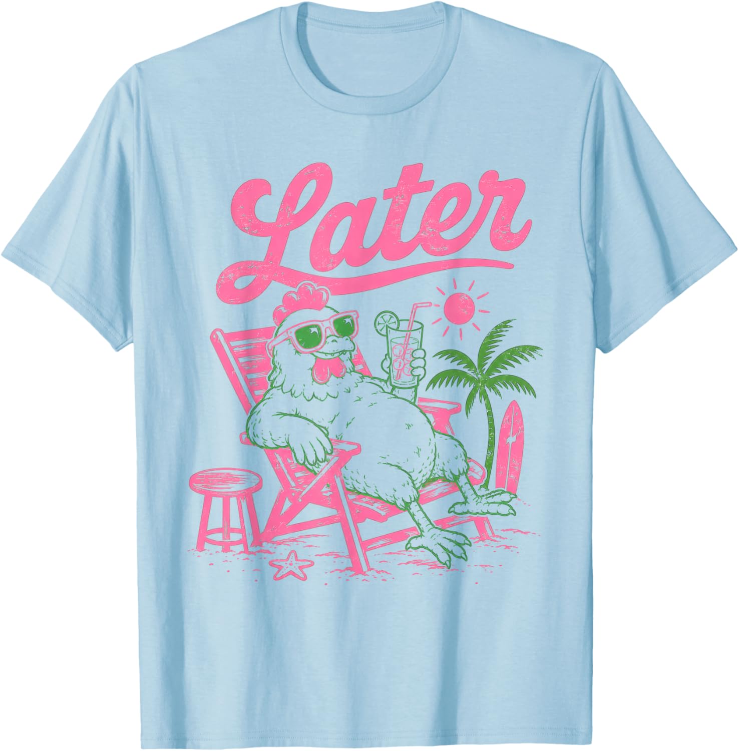 Chicken School's Out for Summer Teacher Student Men Women T-Shirt - T-Shirt | Light Blue