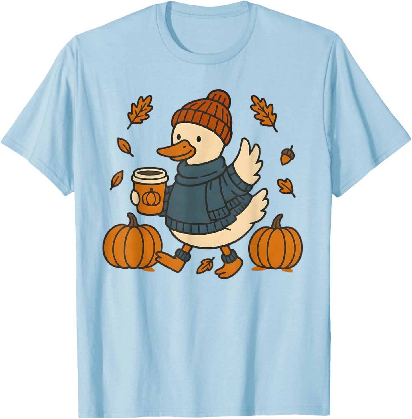 Autumn Goose Fall Vibes T-Shirt - T-Shirt | Light Blue
