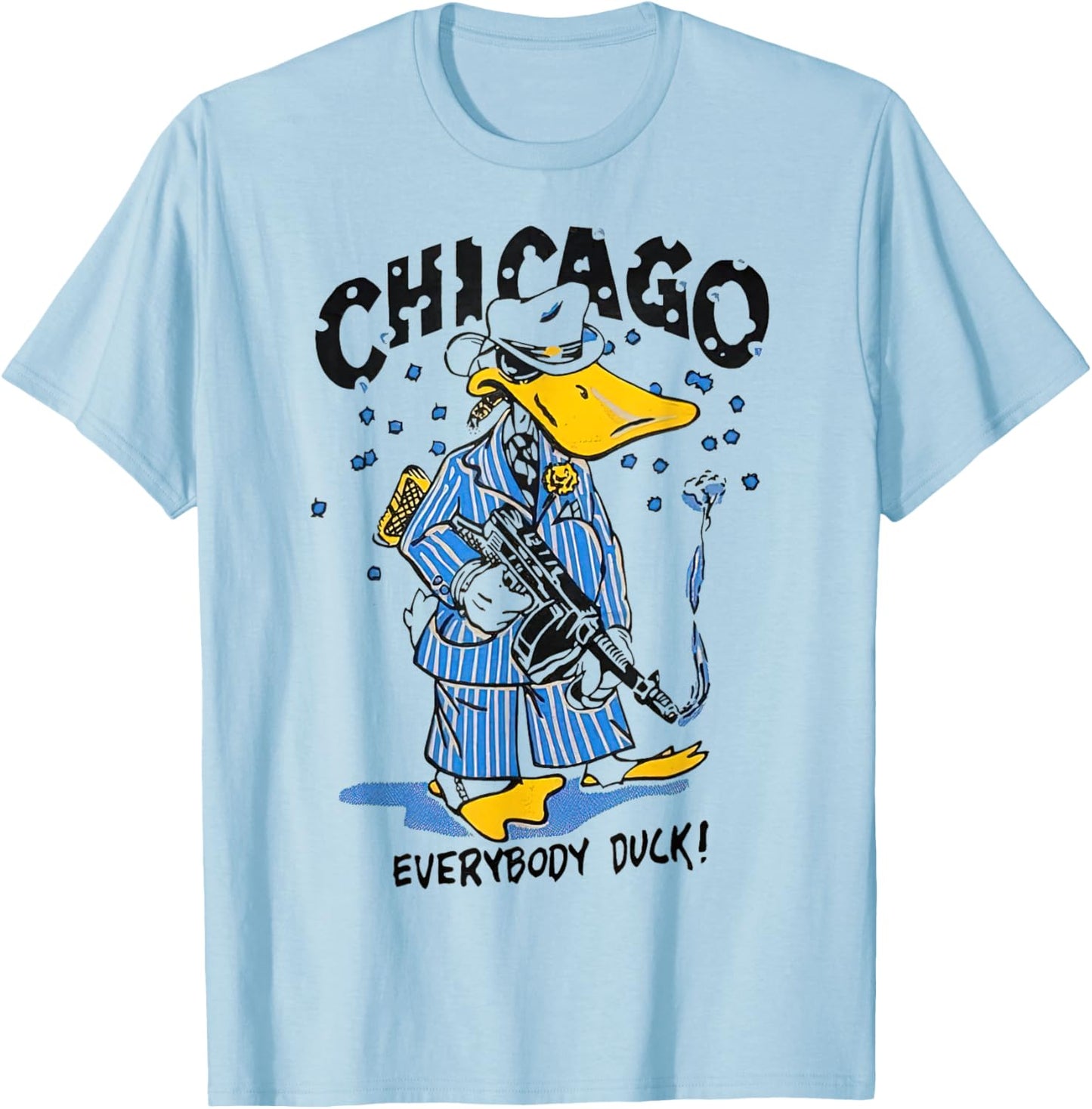 Chicago Everybody Duck Gangster T-Shirt - T-Shirt | Light Blue