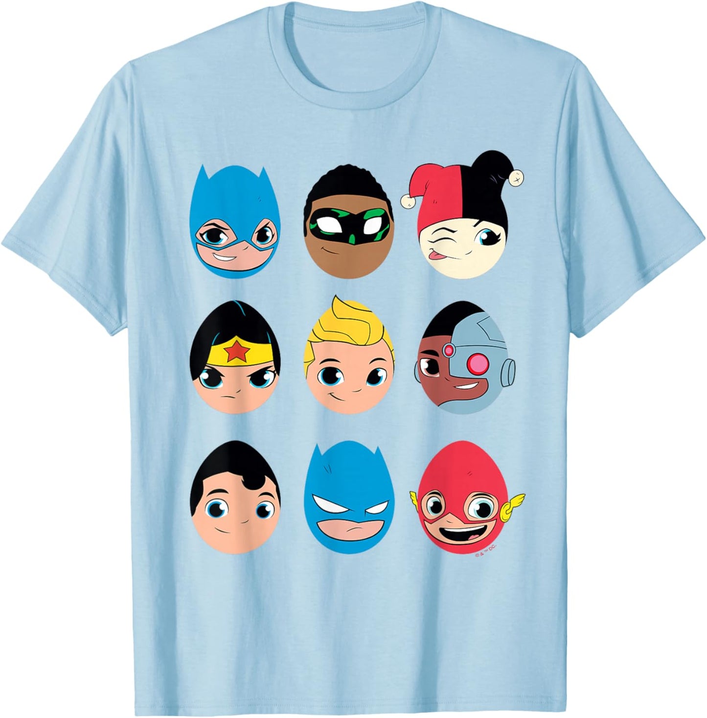 DC Super Friends Easter Egg Heads T-Shirt - T-Shirt | Light Blue
