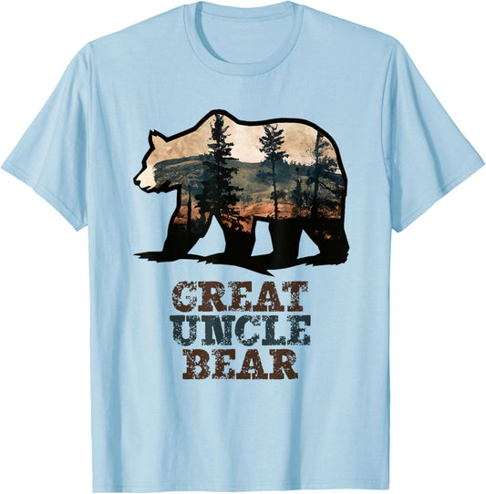 Great Uncle Bear Vintage Retro Funny T-Shirt - T-Shirt | Light Blue