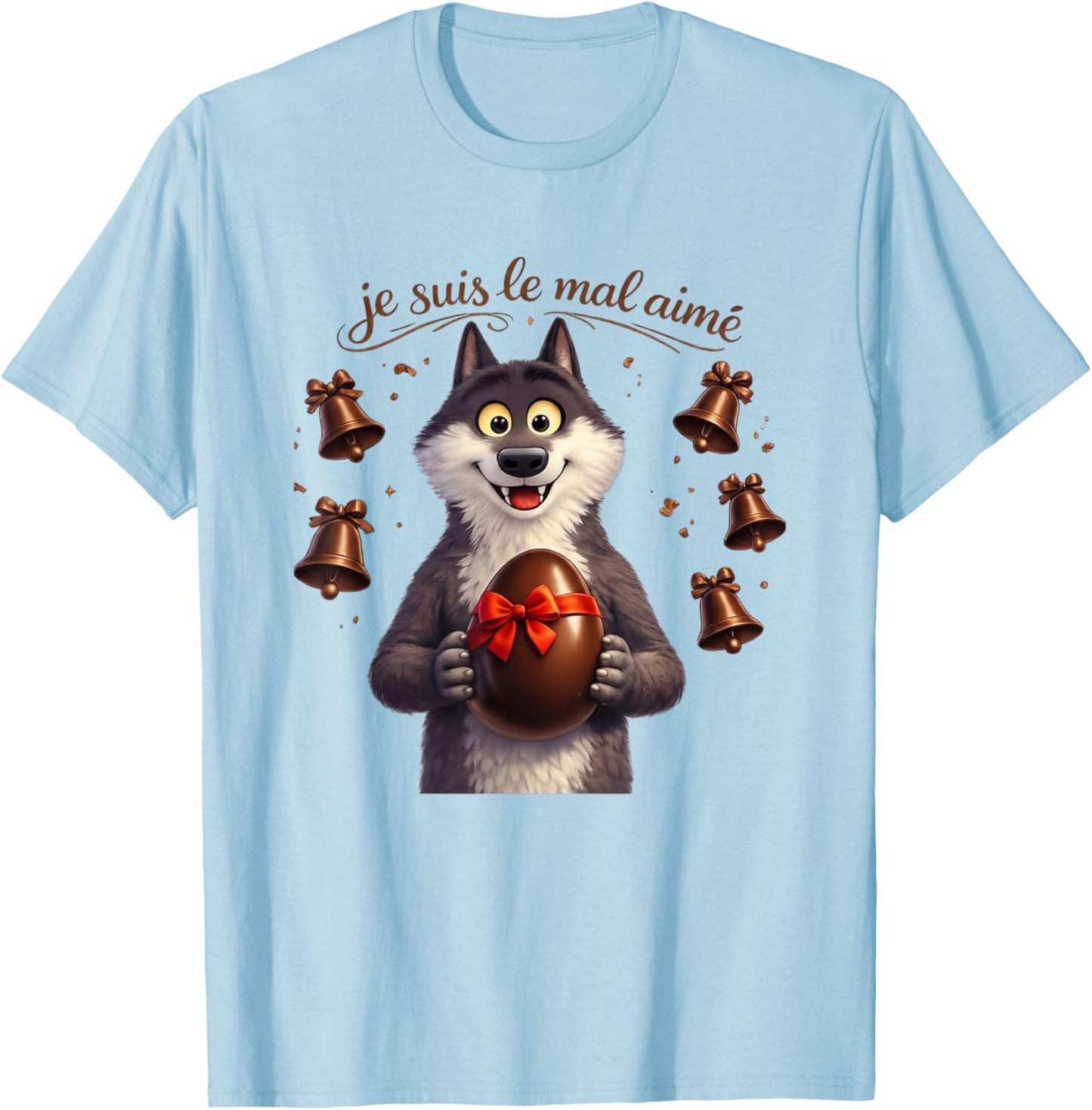 Le Loup Le Mal Aimé Easter Egg and Bells Chocolate T-Shirt - T-Shirt | Light Blue