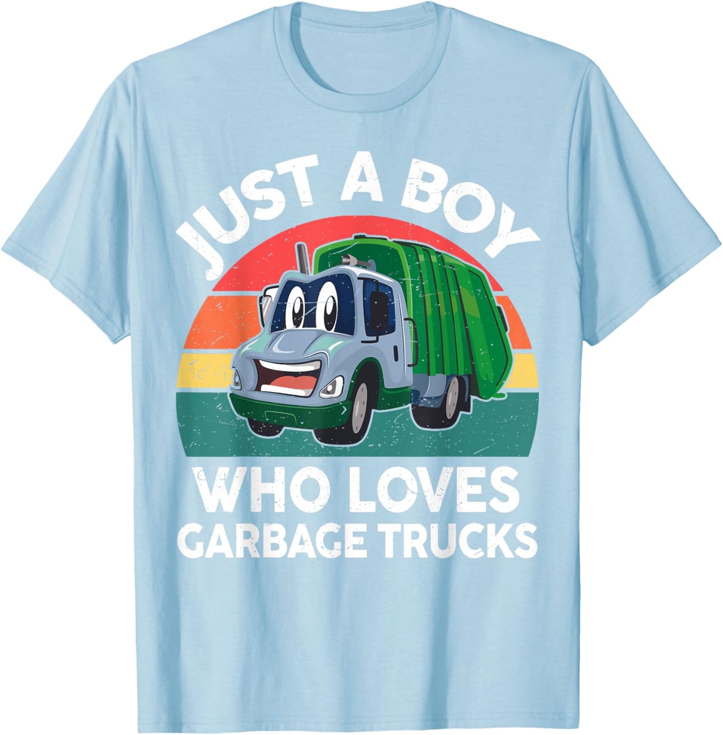Toddler Boy Who Loves Garbage Trucks Shirt Trash Truck Kids T-Shirt - T-Shirt | Light Blue