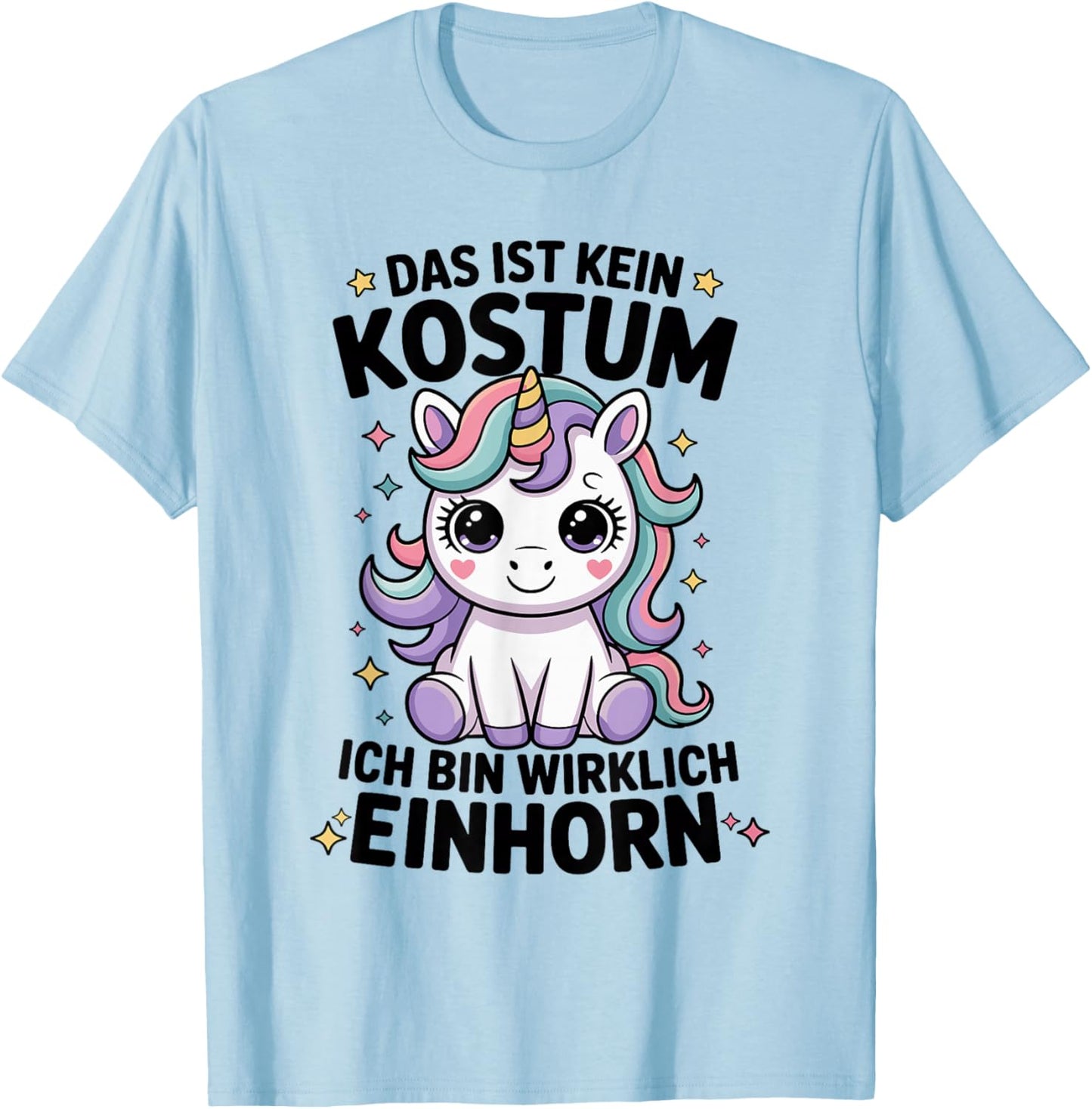 Karenval Women's Girls' Unicorn Funny T-Shirt - T-Shirt | Light Blue