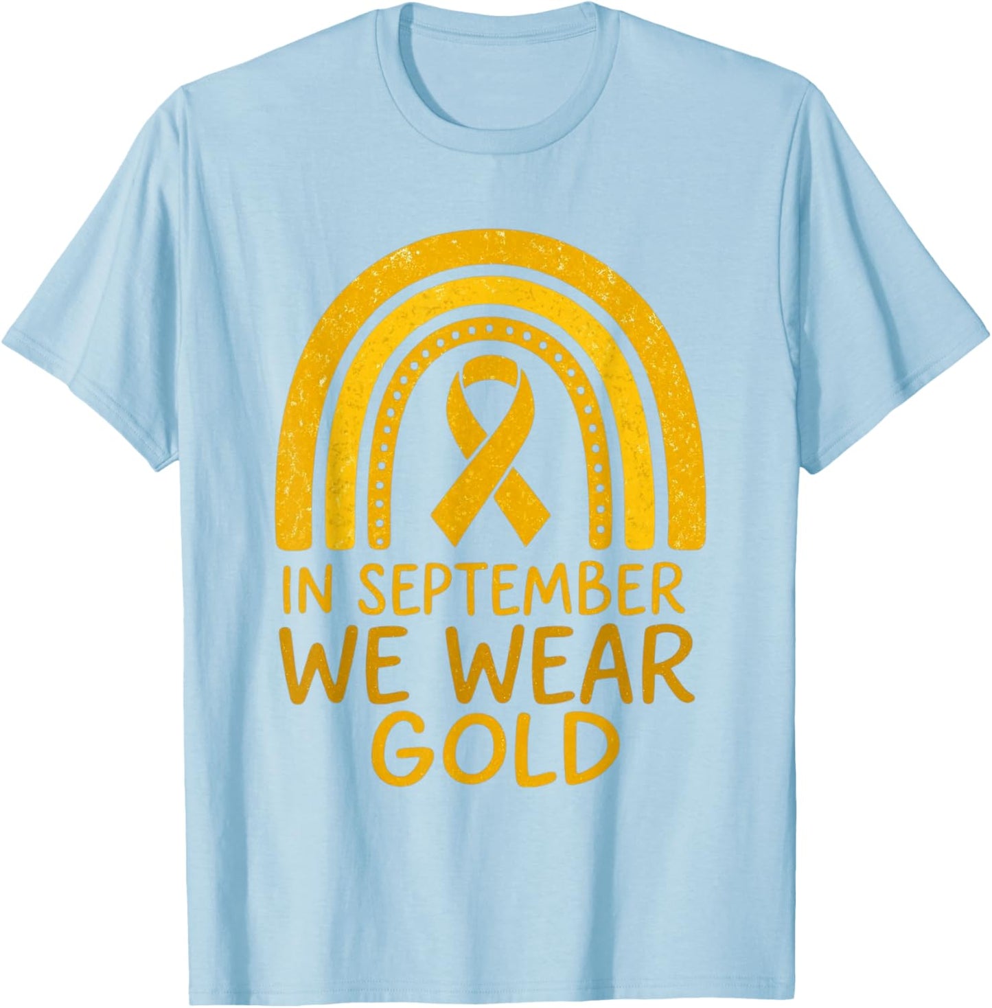 in September We Wear Gold Childhood Cancer Awareness Kids T-Shirt - T-Shirt | Light Blue