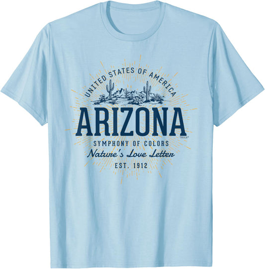 Vintage Styled State of Arizona Retro T-Shirt - T-Shirt | Light Blue