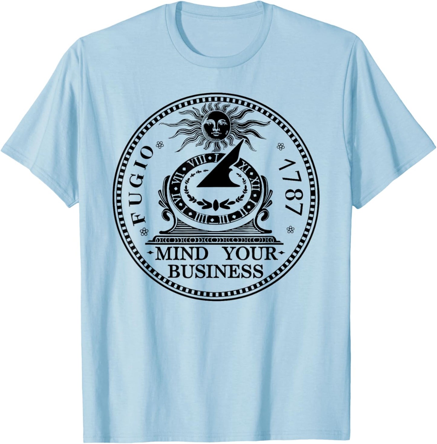 Fugio 1787 Cent Coin Mind Your Business United States Money T-Shirt - T-Shirt | Light Blue