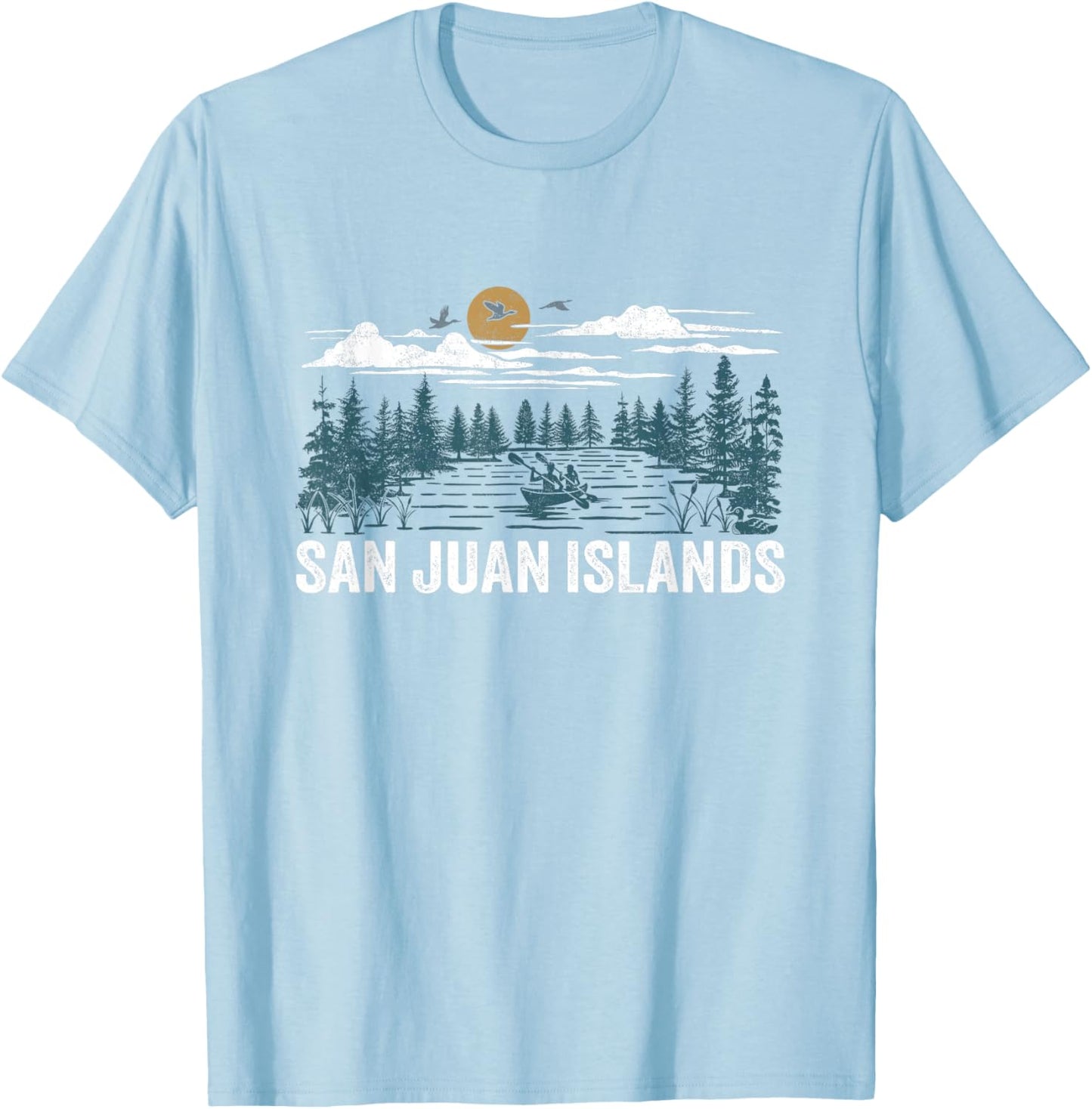 San Juan Islands Washington T-Shirt - T-Shirt | Light Blue