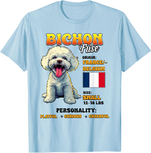 Bichon Frise Design Women Kids T-Shirt - T-Shirt | Light Blue