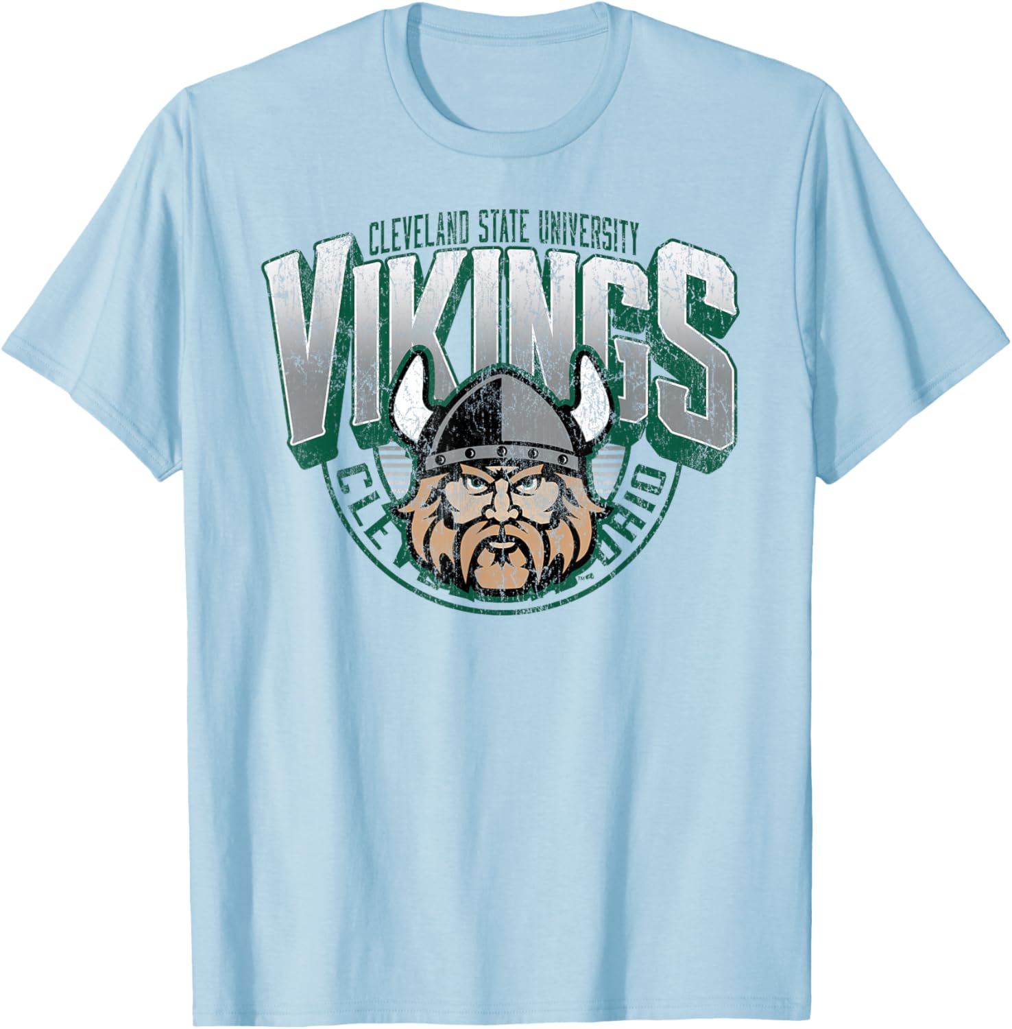 Cleveland State Vikings Vintage Major Gray T-Shirt - T-Shirt | Light Blue