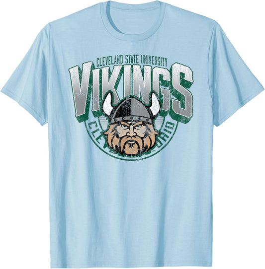 Cleveland State Vikings Vintage Major Gray T-Shirt - T-Shirt | Light Blue