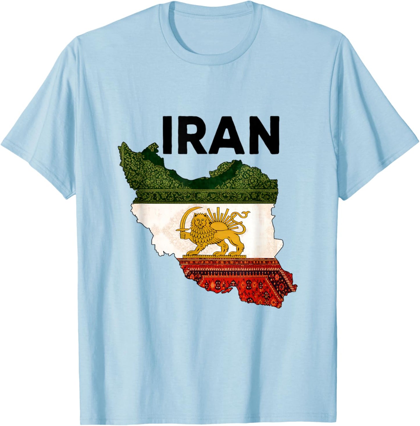 Freie Iran Löwe und Sonne Flagge - Persisches Erbe Symbol Design T-Shirt - T-Shirt | Light Blue