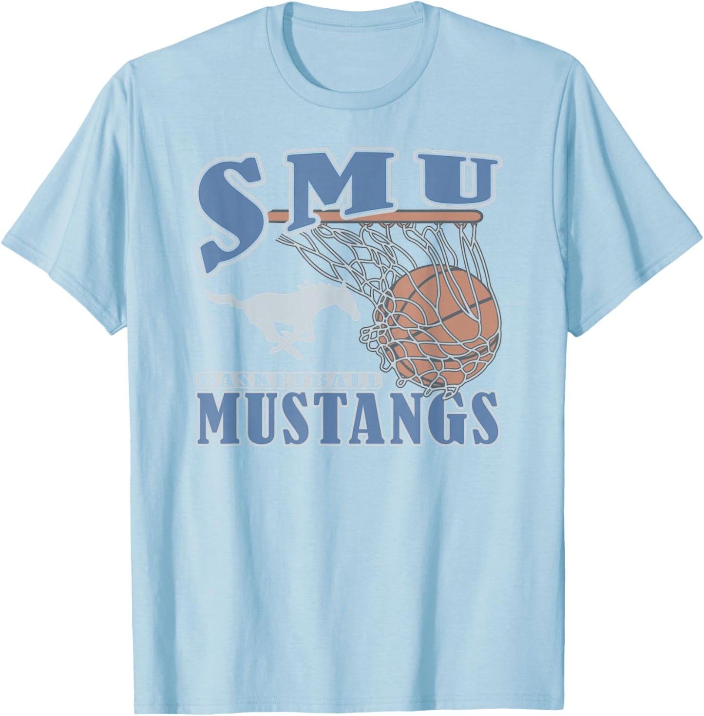 SMU Mustangs Basketball Vintage Lift Red T-Shirt - T-Shirt | Light Blue