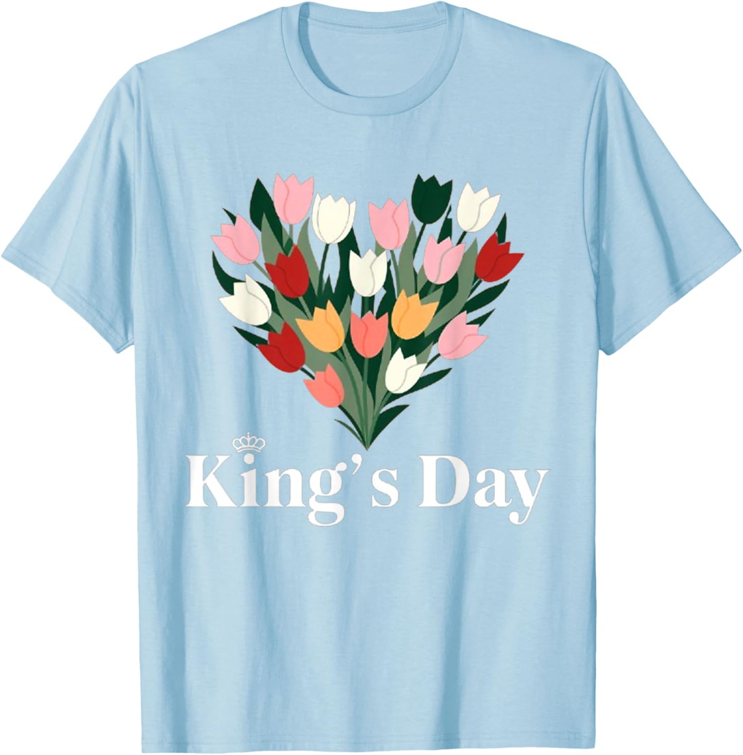 Koningsdag Netherlands 2025 Crown Funny Kings Day Amsterdam T-Shirt - T-Shirt | Light Blue