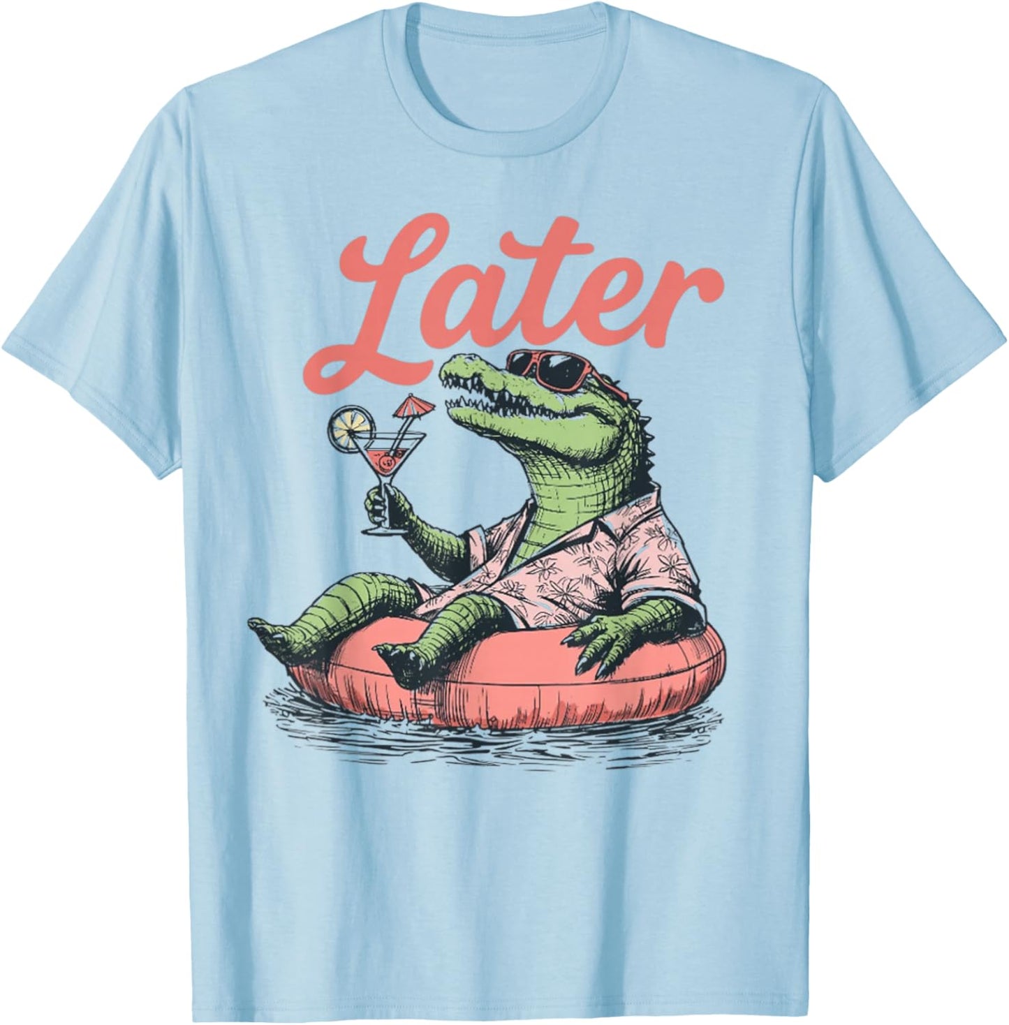 See You Later Teacher Summer Alligator Last Day of School T-Shirt - T-Shirt | Light Blue