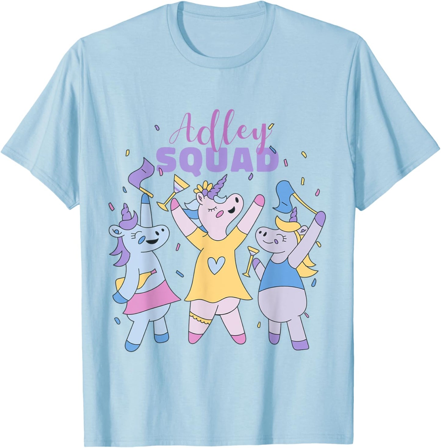 Adley Merch Unicorn Design T-Shirt - T-Shirt | Light Blue