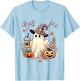 Boo Jee Ghost Ice Coffee Coquette Bow Halloween Women Girl T-Shirt - T-Shirt | Light Blue