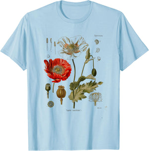 Vintage Botanical flower wild flower Garden Botany T-Shirt - T-Shirt | Light Blue