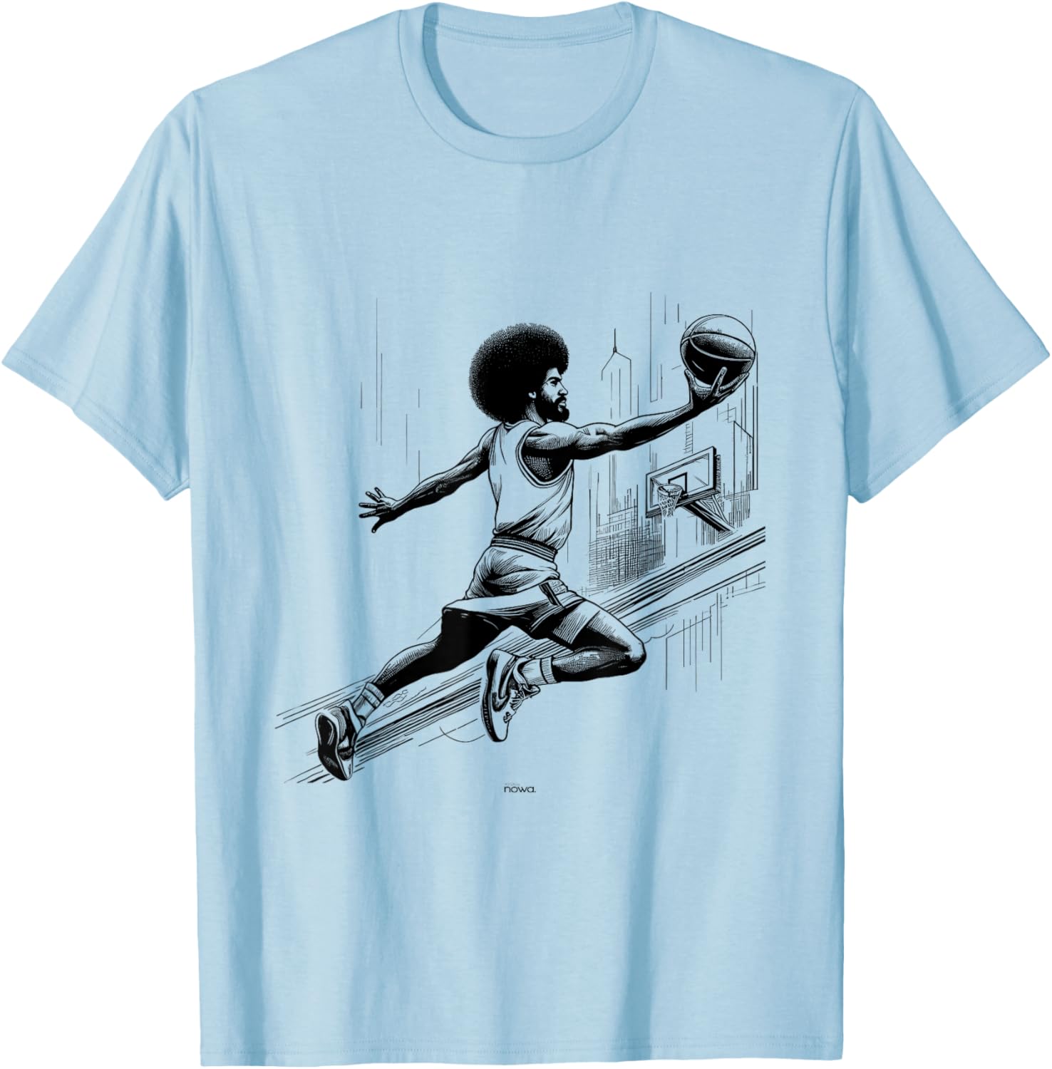Legendary Doctor J Julius Afro Layup City T-Shirt - T-Shirt | Light Blue
