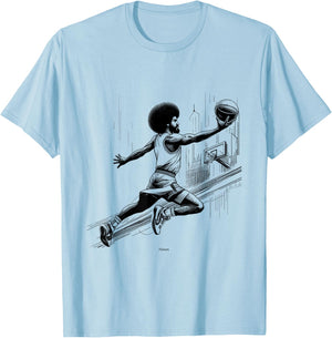 Legendary Doctor J Julius Afro Layup City T-Shirt - T-Shirt | Light Blue