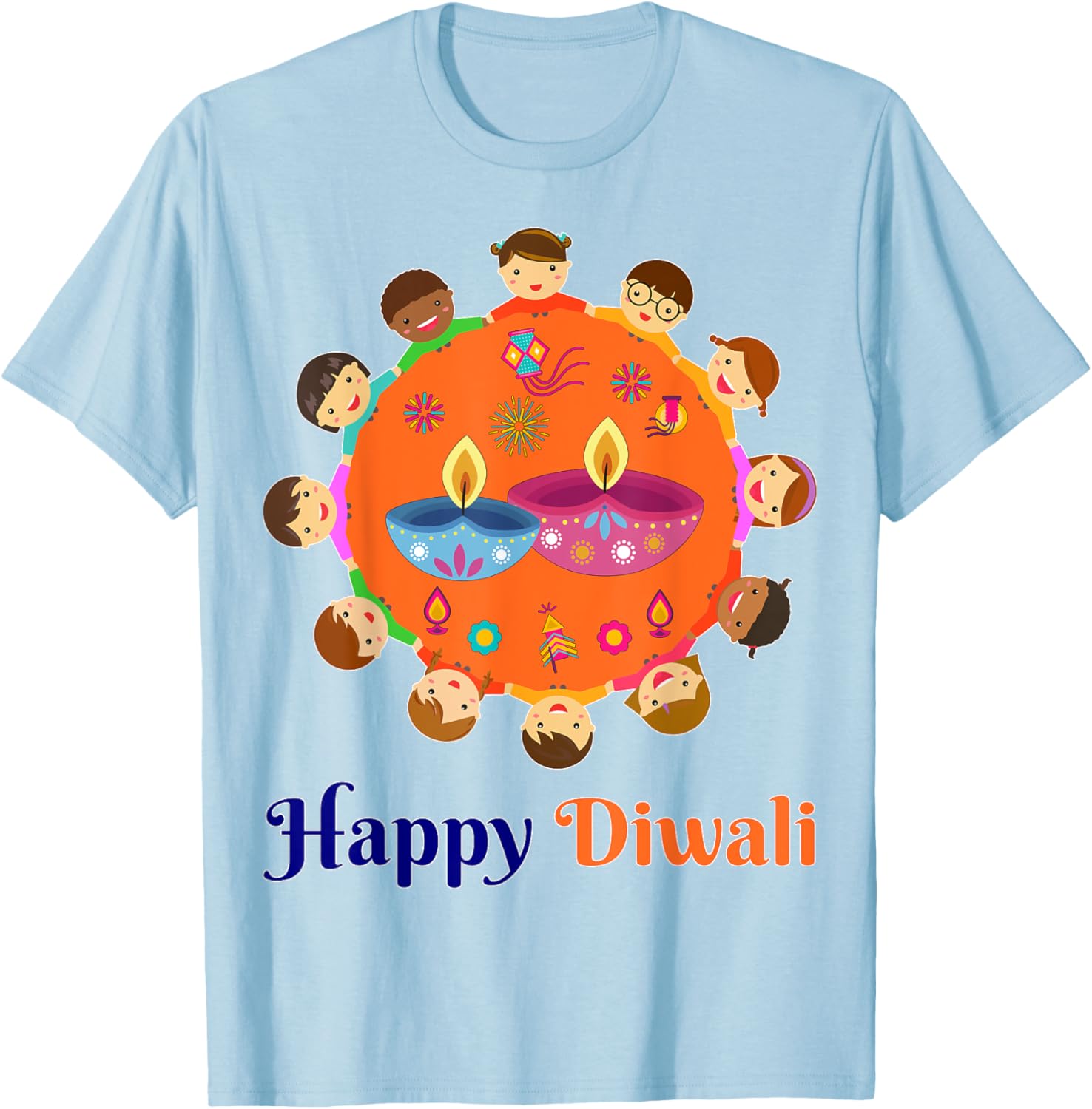 Toddler Diwali-Shirt Kid Men Women Family Hindu Happy Diwali T-Shirt - T-Shirt | Light Blue