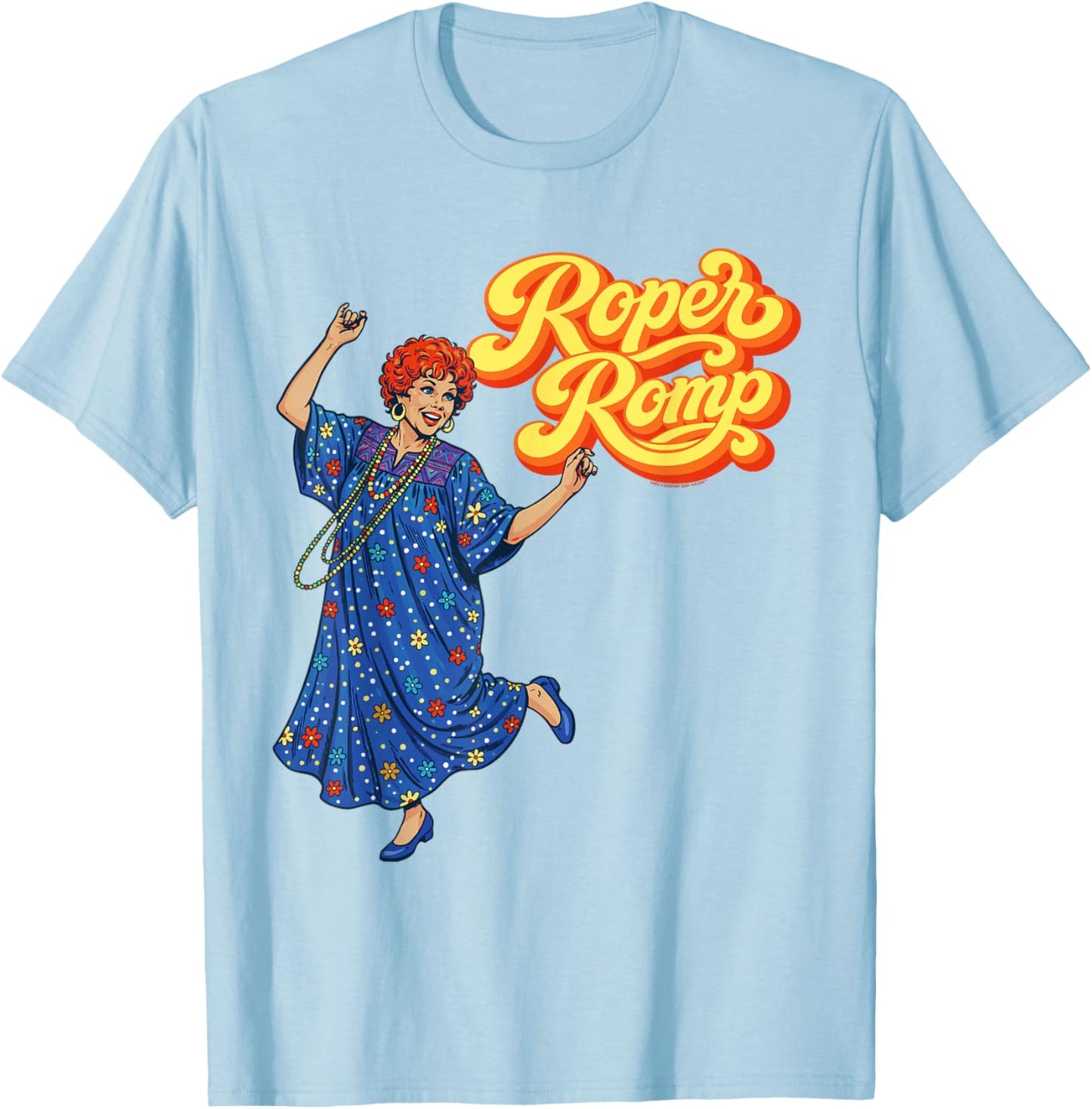 Roper Romp Funny Three's Company Dancing Helen Roper Retro T-Shirt - T-Shirt | Light Blue